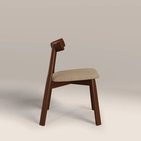 Clyde Wooden Dining Chair | Latte Sustainable Fabric & Walnut
