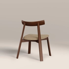 Clyde Wooden Dining Chair | Latte Sustainable Fabric & Walnut