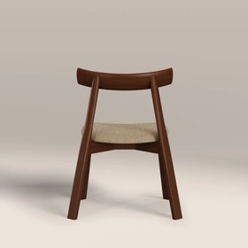Clyde Wooden Dining Chair | Latte Sustainable Fabric & Walnut
