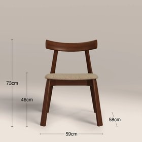 Clyde Wooden Dining Chair | Latte Sustainable Fabric & Walnut