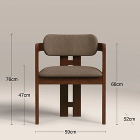 Hallie Wooden Carver Dining Chair | Truffle Brown Sustainable Mohair Velvet & Walnut