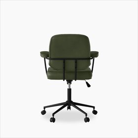 Paige Office Chair | Vintage Green Faux Leather & Black