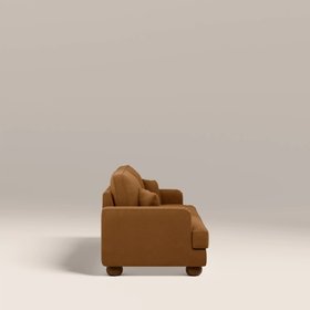 Nola 3 Seater Sofa | Caramel Brown Sustainable Mohair Velvet