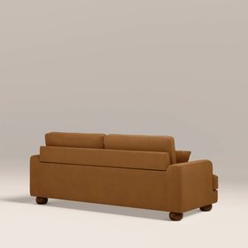 Nola 3 Seater Sofa | Caramel Brown Sustainable Mohair Velvet