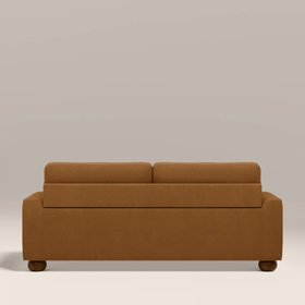 Nola 3 Seater Sofa | Caramel Brown Sustainable Mohair Velvet