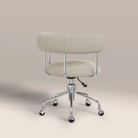 Rae Office Chair | Speckled Stone Sustainable Boucle & Chrome