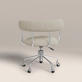 Rae Office Chair | Speckled Stone Sustainable Boucle & Chrome