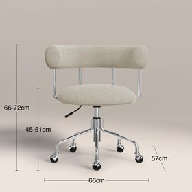 Rae Office Chair | Speckled Stone Sustainable Boucle & Chrome