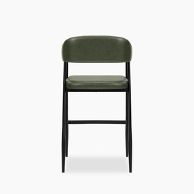 Presley Kitchen Stool | Vintage Green Faux Leather & Black