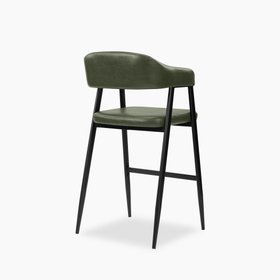 Presley Kitchen Stool | Vintage Green Faux Leather & Black