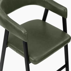 Presley Kitchen Stool | Vintage Green Faux Leather & Black