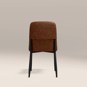 Amari Dining Chair | Vintage Tan Faux Leather & Black