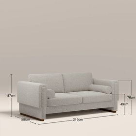 Ava 3 Seater Sofa | Speckled Stone Sustainable Boucle