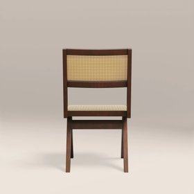Cary Wooden Dining Chair | Natural Cane & Walnut