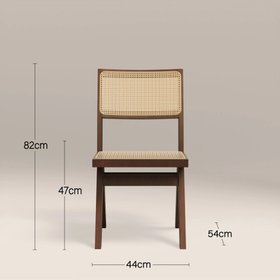 Cary Wooden Dining Chair | Natural Cane & Walnut