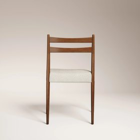 Caleb Wooden Dining Chair| Speckled Stone Sustainable Boucle & Walnut