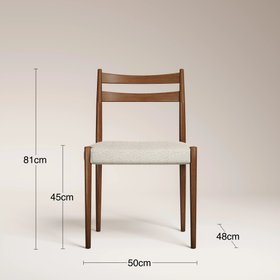 Caleb Wooden Dining Chair| Speckled Stone Sustainable Boucle & Walnut