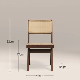 Cary Wooden Dining Chair | Natural Cane & Walnut