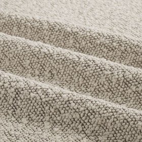 Oberon Footstool | Speckled Stone Sustainable Boucle & Walnut