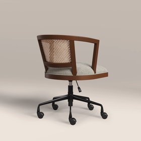 Lana Office Chair | Speckled Stone Sustainable Boucle & Walnut