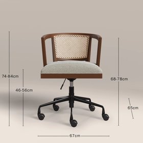 Lana Office Chair | Speckled Stone Sustainable Boucle & Walnut
