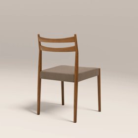 Caleb Wooden Dining Chair | Truffle Brown Sustainable Mohair Velvet & Walnut