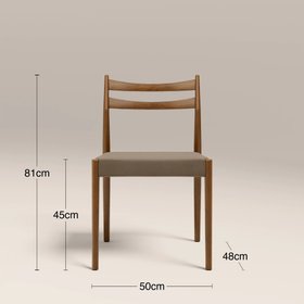 Caleb Wooden Dining Chair | Truffle Brown Sustainable Mohair Velvet & Walnut