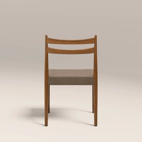 Caleb Wooden Dining Chair | Truffle Brown Sustainable Mohair Velvet & Walnut