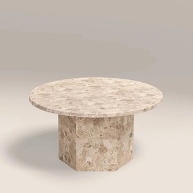 Naxos Round Coffee Table | Latte Marble