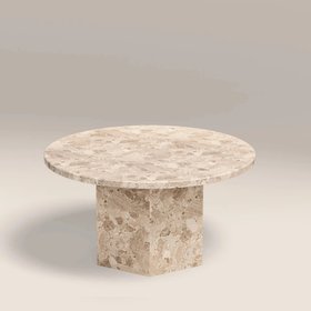 Naxos Round Coffee Table | Latte Marble