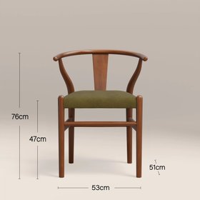 Bjorn Wooden Dining Chair | Moss Green Sustainable Mohair Velvet & Walnut
