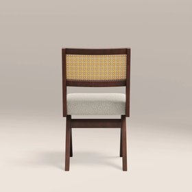 Cary Wooden Dining Chair | Speckled Stone Sustainable Boucle & Walnut