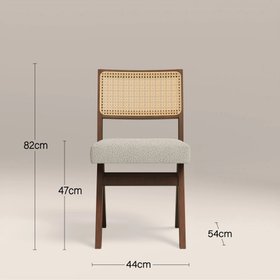 Cary Wooden Dining Chair | Speckled Stone Sustainable Boucle & Walnut