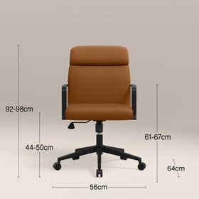 Blaire Office Chair | Tuscan Tan Faux Leather & Black