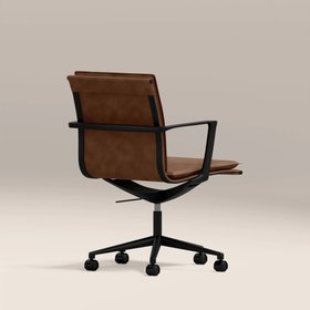 Bria Office Chair | Vintage Tan Faux Leather & Black