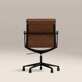 Bria Office Chair | Vintage Tan Faux Leather & Black