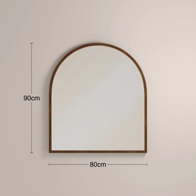 Oxleigh Arch Wall Mirror,  90 x 80 cm| Walnut