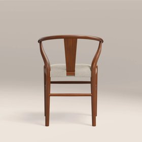 Bjorn Wooden Dining Chair | Speckled Stone Sustainable Boucle & Walnut