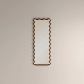 Osaka Wavy Full Length Mirror, 180 x 80 cm | Walnut
