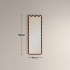 Osaka Wavy Full Length Mirror, 180 x 80 cm | Walnut