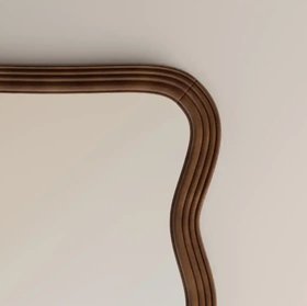 Ridley Wavy Full Length Mirror, 178 x 90 cm | Walnut