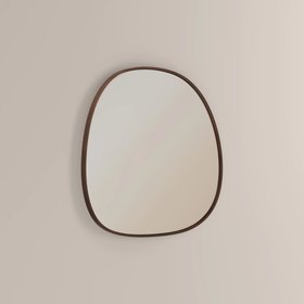 Ferne Asymmetrical Wall Mirror,  80 cm| Walnut