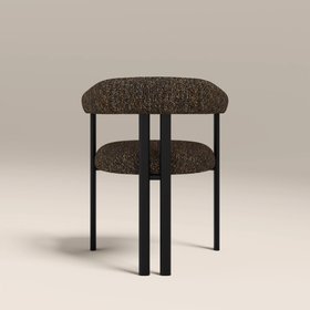 Arbor Carver Dining Chair | Speckled Espresso Boucle & Black