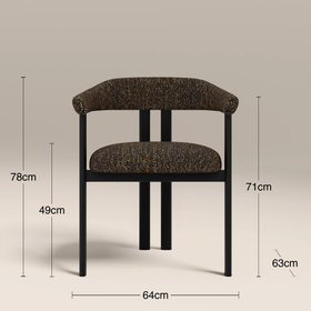 Arbor Carver Dining Chair | Speckled Espresso Boucle & Black