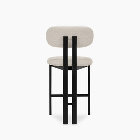 Arbor Kitchen Stool | Speckled Stone Sustainable Boucle & Black