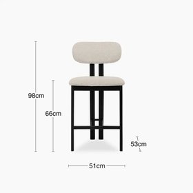 Arbor Kitchen Stool | Speckled Stone Sustainable Boucle & Black