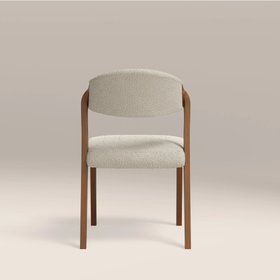 Kennedy Dining Chair | Speckled Stone Sustainable Boucle & Walnut