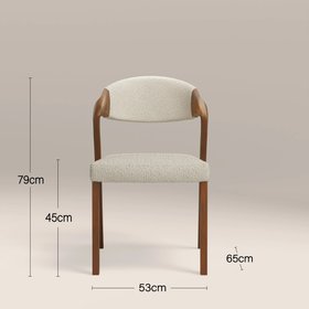 Kennedy Dining Chair | Speckled Stone Sustainable Boucle & Walnut