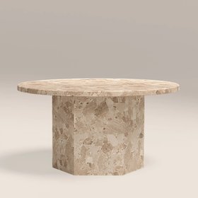 Naxos Round Coffee Table | Latte Marble