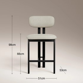Arbor Kitchen Stool | Speckled Stone Sustainable Boucle & Black